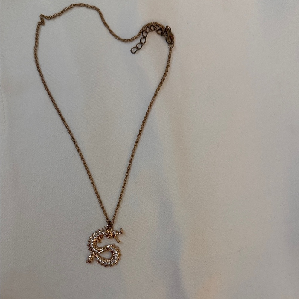 SHEIN Gold Dragon Pendant Necklace